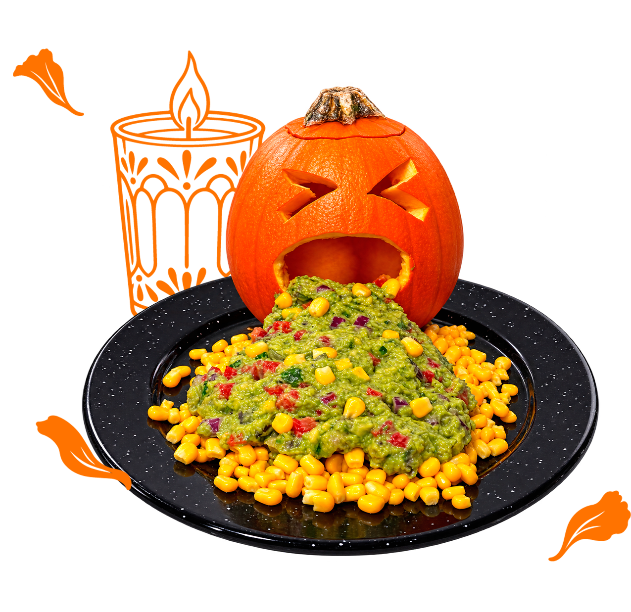 Guacamole Terrorífico en Calabaza, receta de Halloween de Fundación Herdez